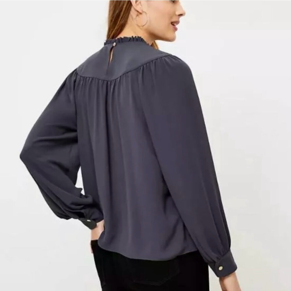 Loft Ruffle Neck Blouse - NWT - Picture 4 of 8